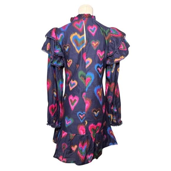 NWOT FARM Rio Multi-Color Heart Mini Dress with Beautiful Detailing (XS) - Picture 12 of 16